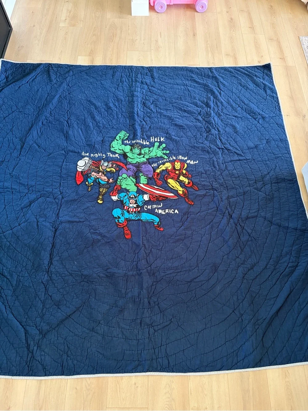 Pottery Barn Kids Full/Queen Marvel Superheroes Quilted Cotton Quilt 86x86